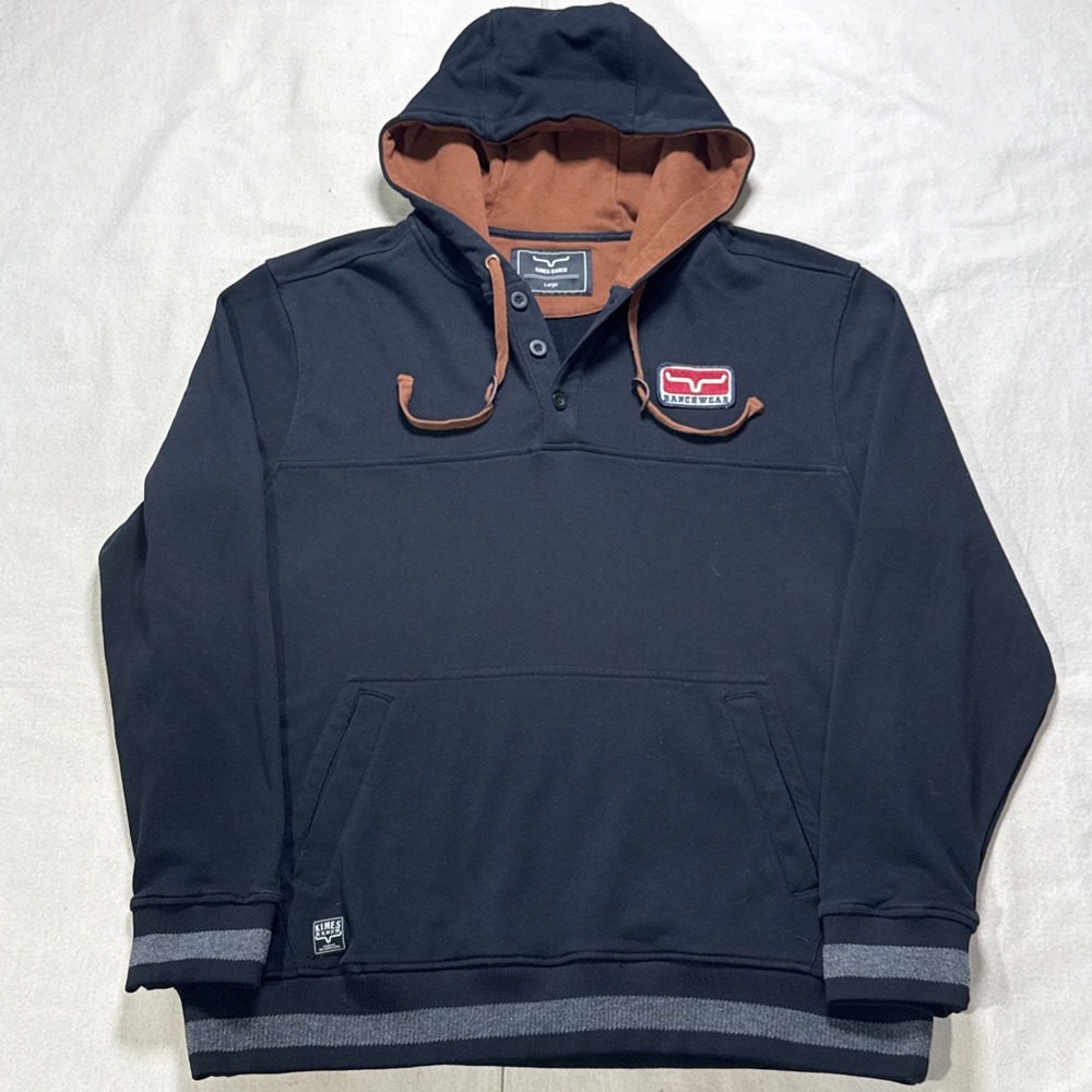 Kimes Ranch Hoodie Mens Large Logo Embroidery Pullover Pockets